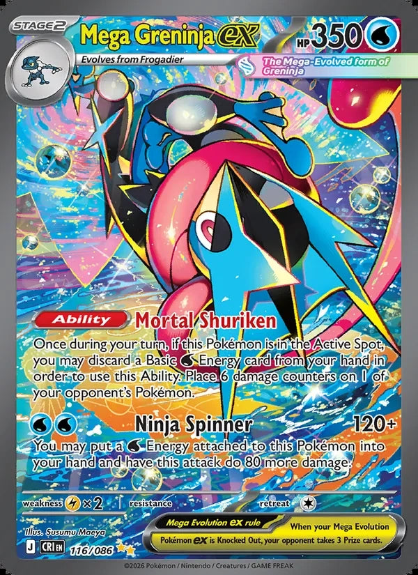 Mega Greninja ex 116/086 Special Illustration Rare — English Chaos Rising