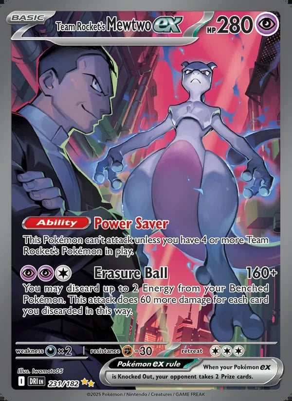 Team Rocket's Mewtwo ex 231/182 Special Illustration Rare — English Destined Rivals