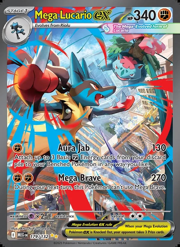 Mega Lucario ex 179/132 Special Illustration Rare — English Mega Evolution