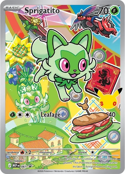 Sprigatito MEP 061 — First Partner Illustration Collection Series 3